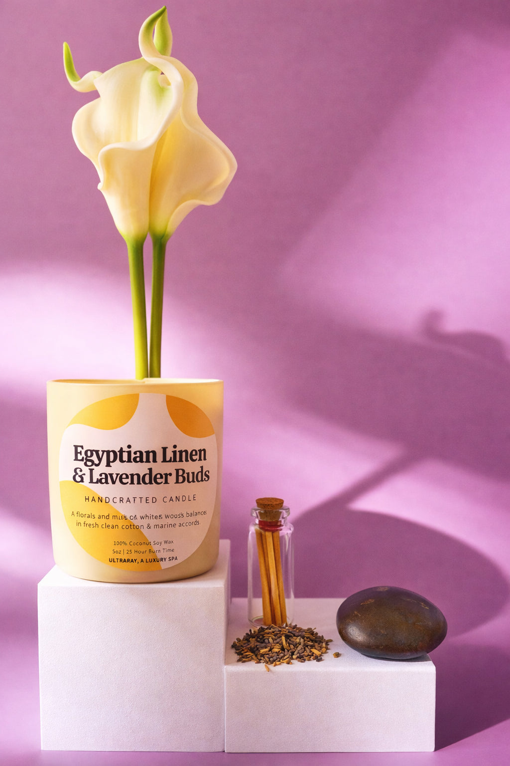 Egyptian Linen + Lavender Buds Handcrafted Candle